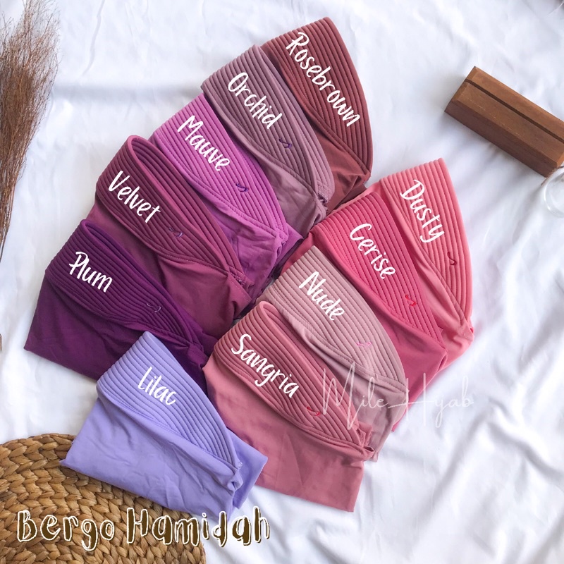 Bergo Hamidah Jilbab Jersey Menutup Dada Kerudung Olahraga Instan Premium-2