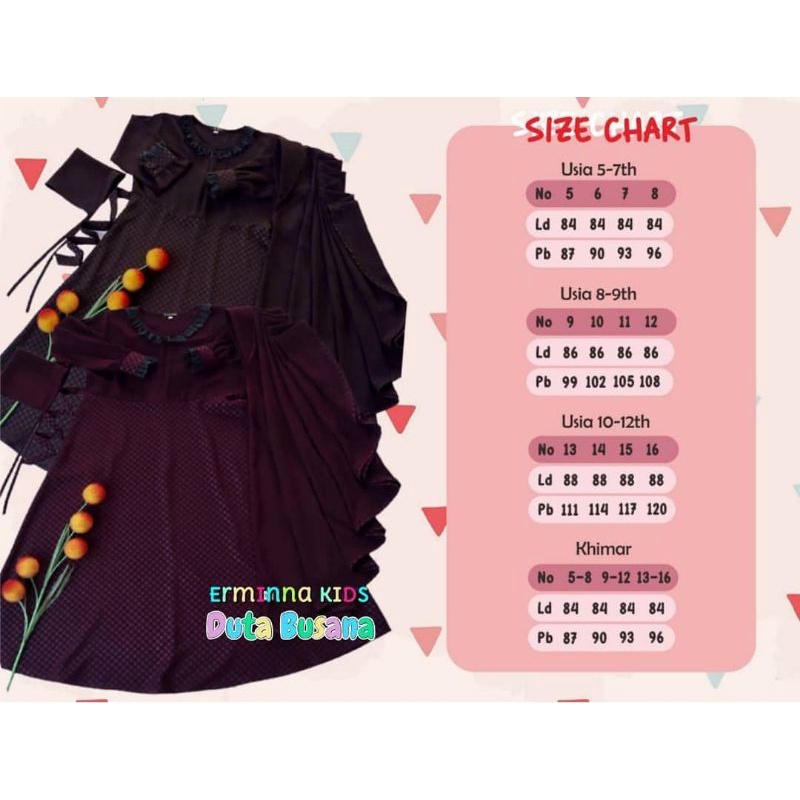 ERMINA KIDS BY DUTA BUSANA(READY SESUAI VARIASI)