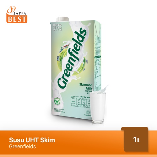 Susu UHT Skimmed Greenfields 1L