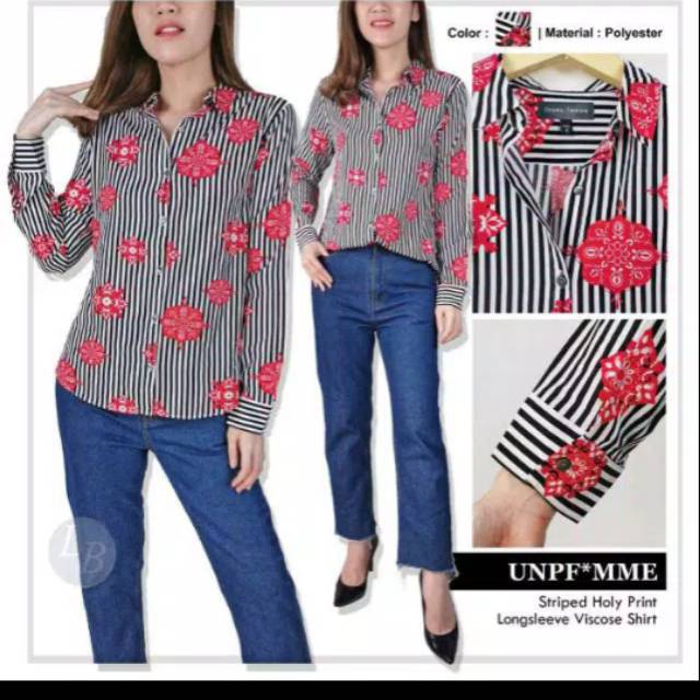 kemeja bunga wanita murah unpeu femme