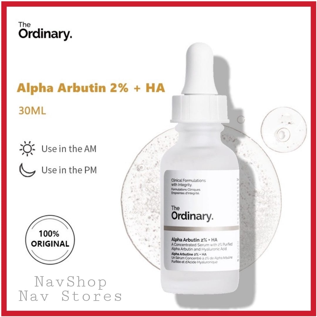 THE ORDINARY ALPHA ARBUTIN 2% + HA 30ML ORIGINAL SERUM Wajah Muka Asli Canada Pencerah Jerawat Kulit