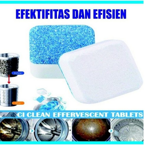 TABLET PEMBERSIH MESIN CUCI obat sabun detergent kotoran deep cleaning wash