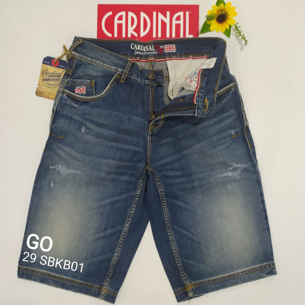 gof CARDINAL CBBBL-2 Celana Pendek Jeans Bermuda Casual Sobek Slimfit Reguler Fit Cowok Dewasa