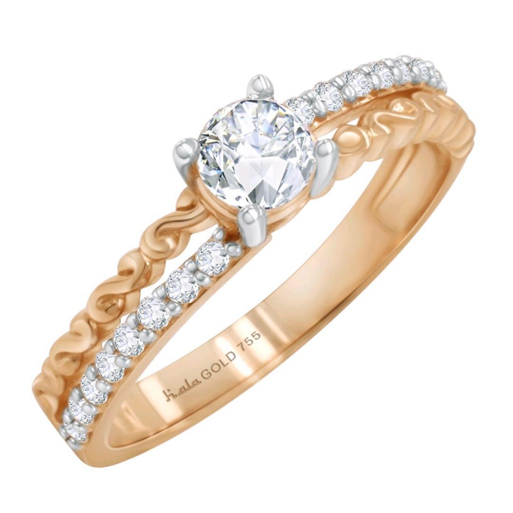 

Dominique Jewellery-Cincin Batik Collection Hala Gold 75% SNI 3WSZ516