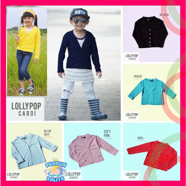 Baju Atasan Anak Anak Perempuan Laki-laki Usia 1-8 Tahun Cardigan Anak Lollipop Cardi By Kakay Kids Murah Terlaris