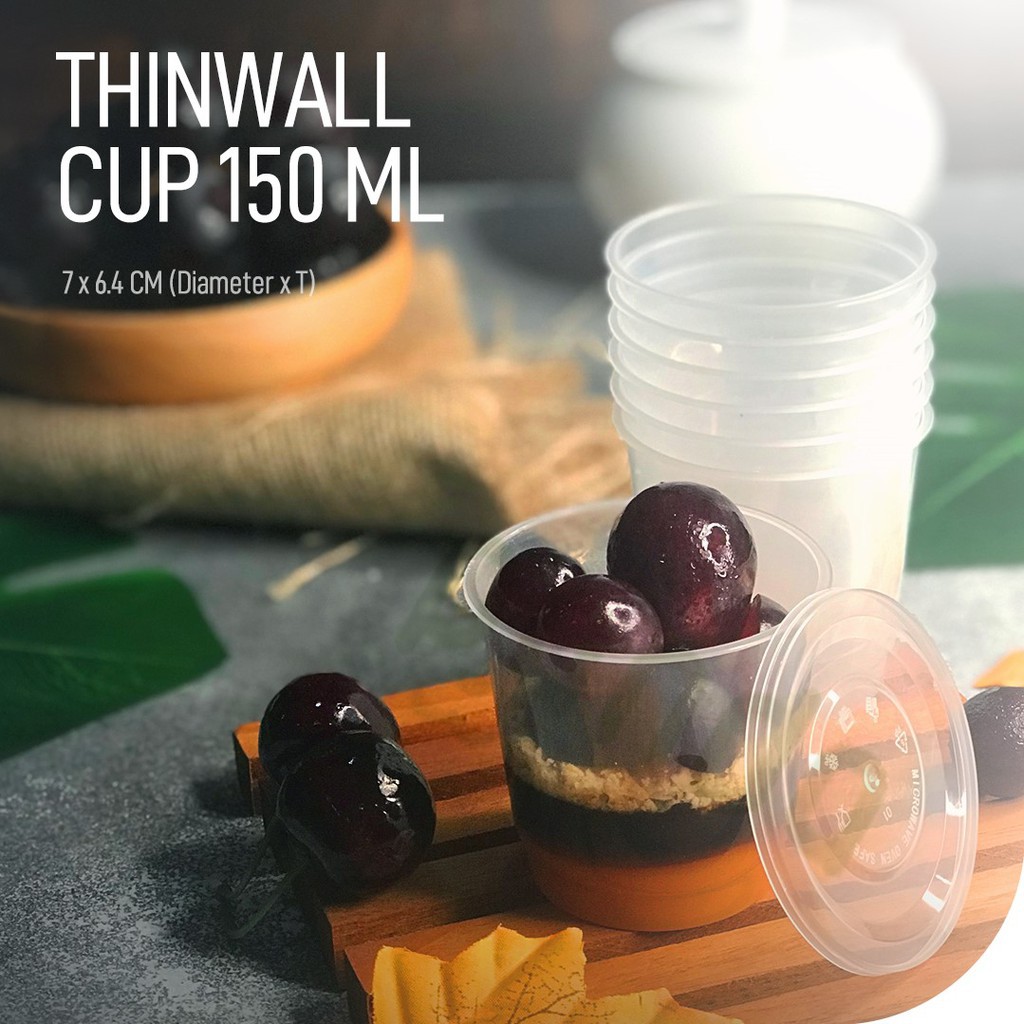 ISI 25 PC Thinwall 150 Ml Gelas Puding 150 Ml - Gelas Puding - Cup Agar2 -