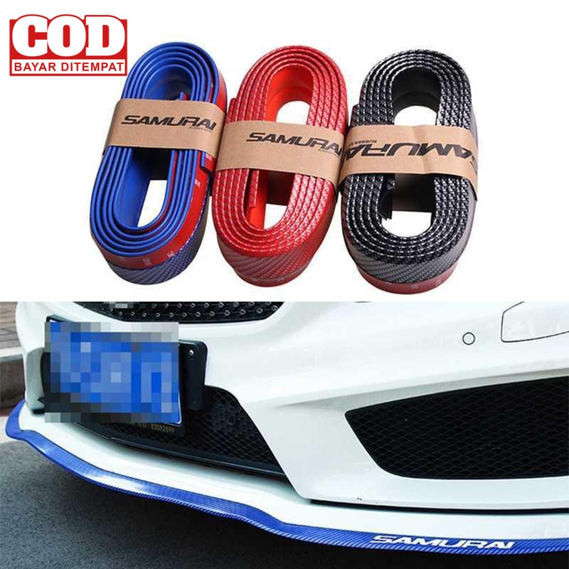 (BAYAR DI TEMPAT) SAMURAI Stiker Carbon Fiber Anti Collision Strip Bumber Mobil-TY317054