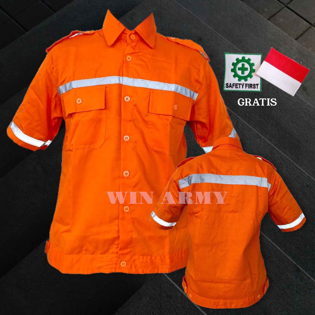 Katelpak Baju Safety Seragam Kerja / Kemeja Proyek Atasan Lengan Pendek / Atasan Kerja Pendek Wearpack Logo New