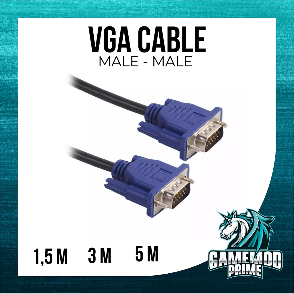 KABEL VGA Male to Male Standard High Quality 1,5 , 3 , 5 Meter 1,5M 3M 5M