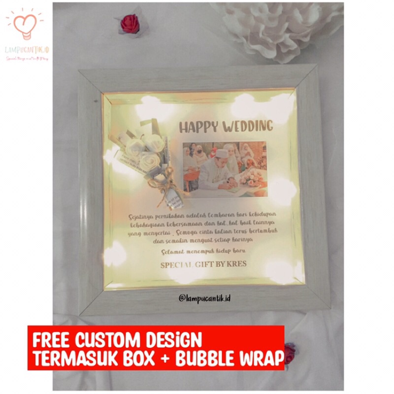 LAMPU HIAS KADO FRAME FOTO LED | KADO PERNIKAHAN TEMAN
