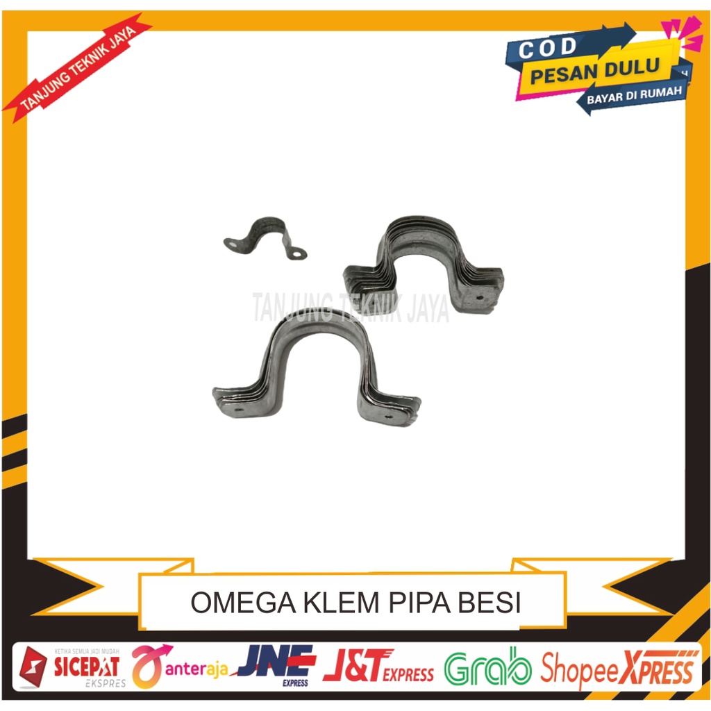 KLEM PIPA BESI 11/4 3/4 1-1/2 11/2 PLAT BESI/KLEM OMEGA