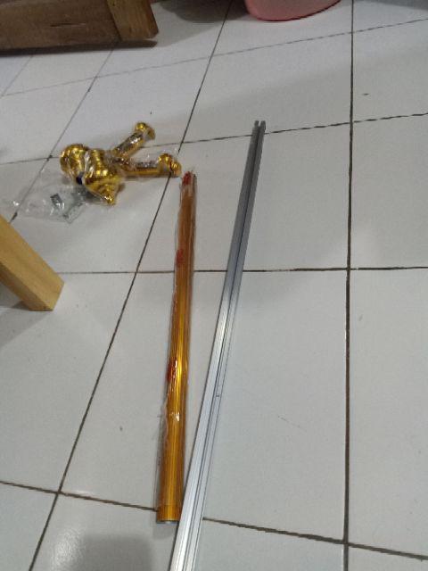 Fullset Batang Gorden Motif Garis Polos Ukuran 50 Cm,