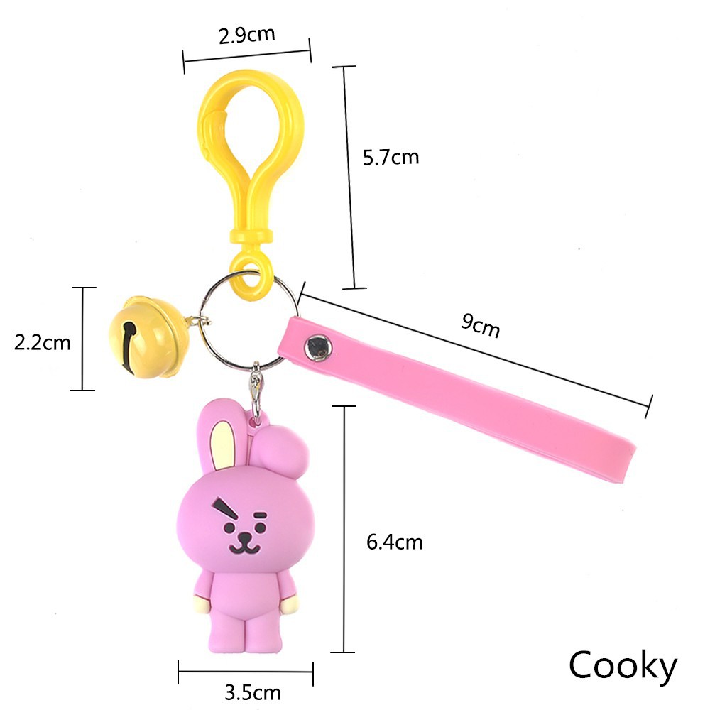 [Bayar Di Tempat]Kpop BTS BT21 TATA KOYA Keychain COOKY MANG Key Holder Chain Bag Pendant Keyring