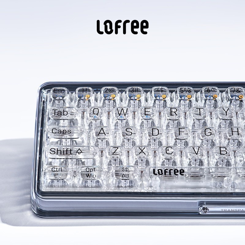 LOFREE 1% Trasparent White LED Wireless Mechanical Gaming Keyboard