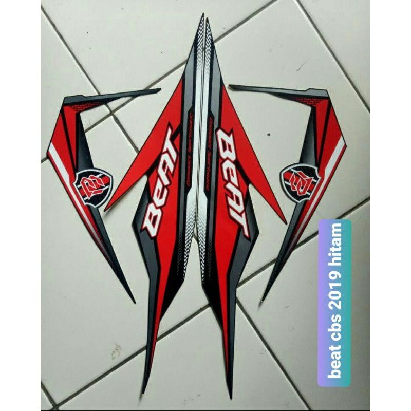 setiker striping beat new 2019 hitam merah