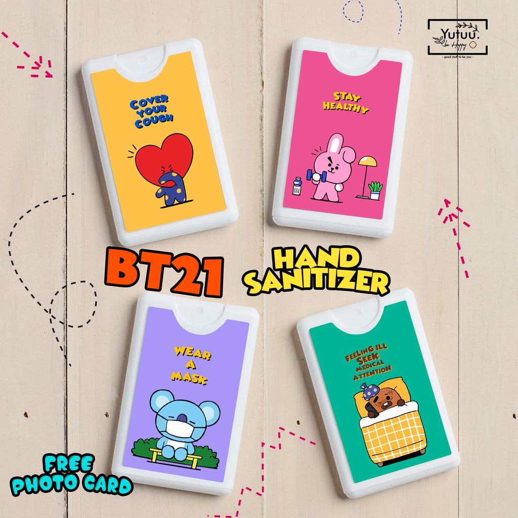 BT21 HANDSANITIZER POCKET SPRAY ( FREE PHOTOCARD BTS)