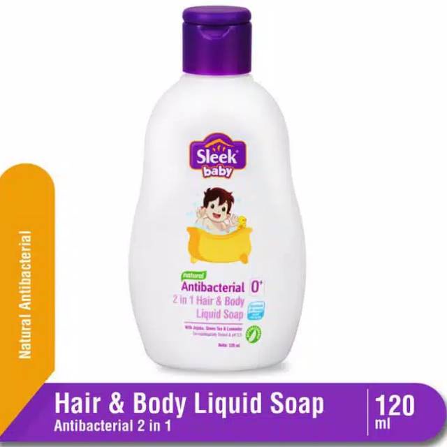 SLEEK ANTIBACTERIAL 2IN1 HAIR &amp; BODY LIQUID SOAP 120 ML