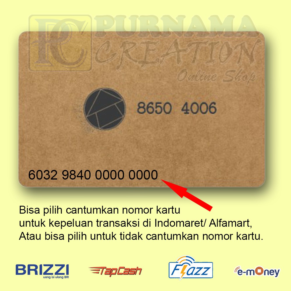 E-money emoney brizzi tapcash flazz Squid Game bisa E-Toll Cetak Bolak-Balik (2 sisi)