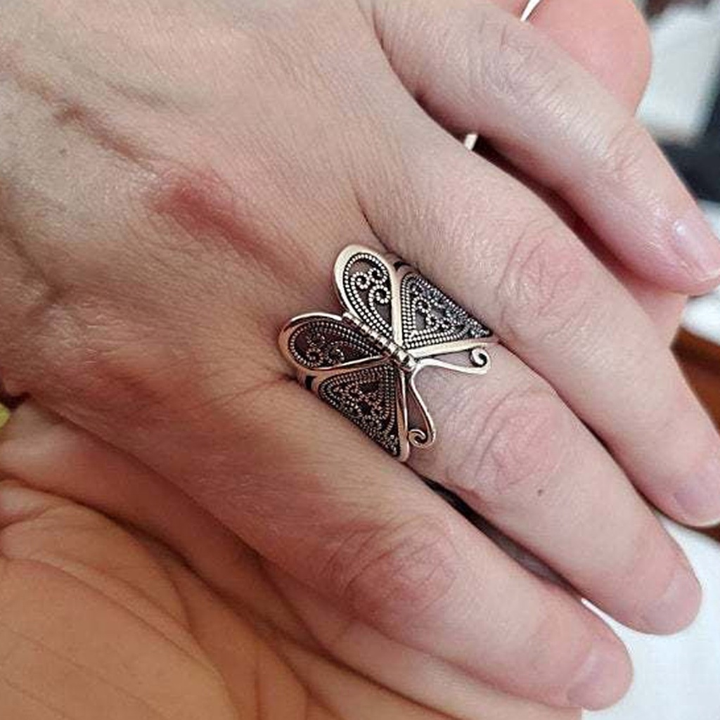 Hu Hu Hu Hu Hu Alat Bantu Pasang Kacamata♡ Cincin Butterfly Adjustable Untuk Wanita