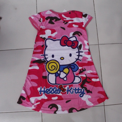 Dress harian anak/dress hello kitty full printing