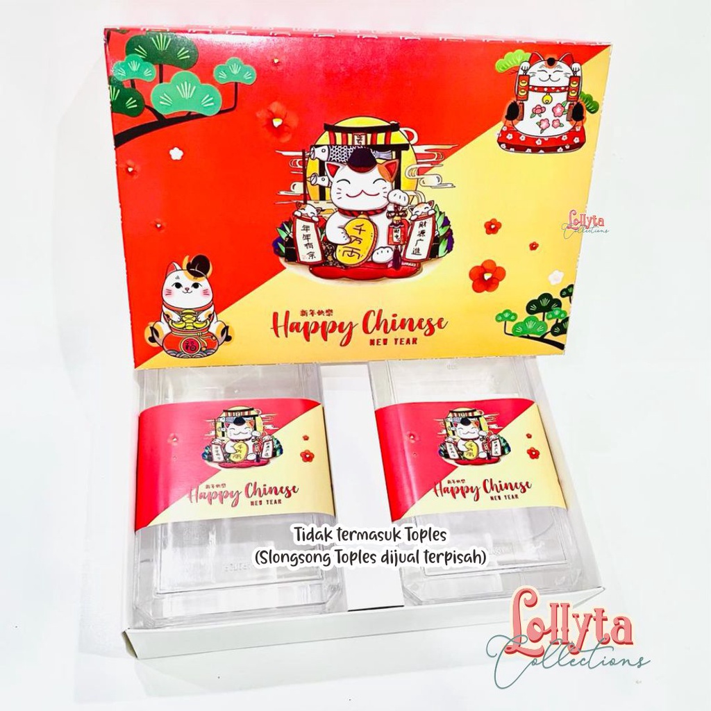 

Box CNY / IMLEK isi 2 toples persegi 500gr Tema Lucky Cat