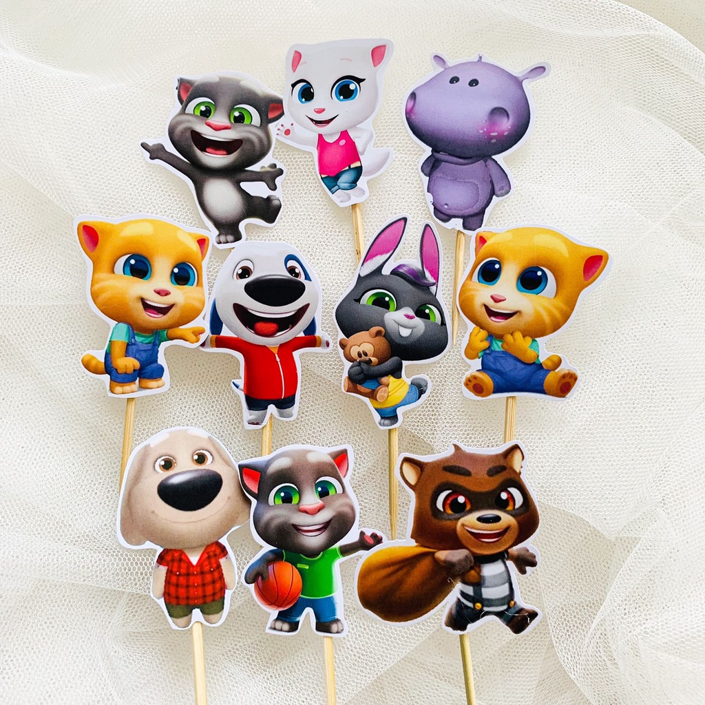 Talking Tom Chibi Topper Cupcake Birthday / Hiasan Cupcake Ulang Tahun