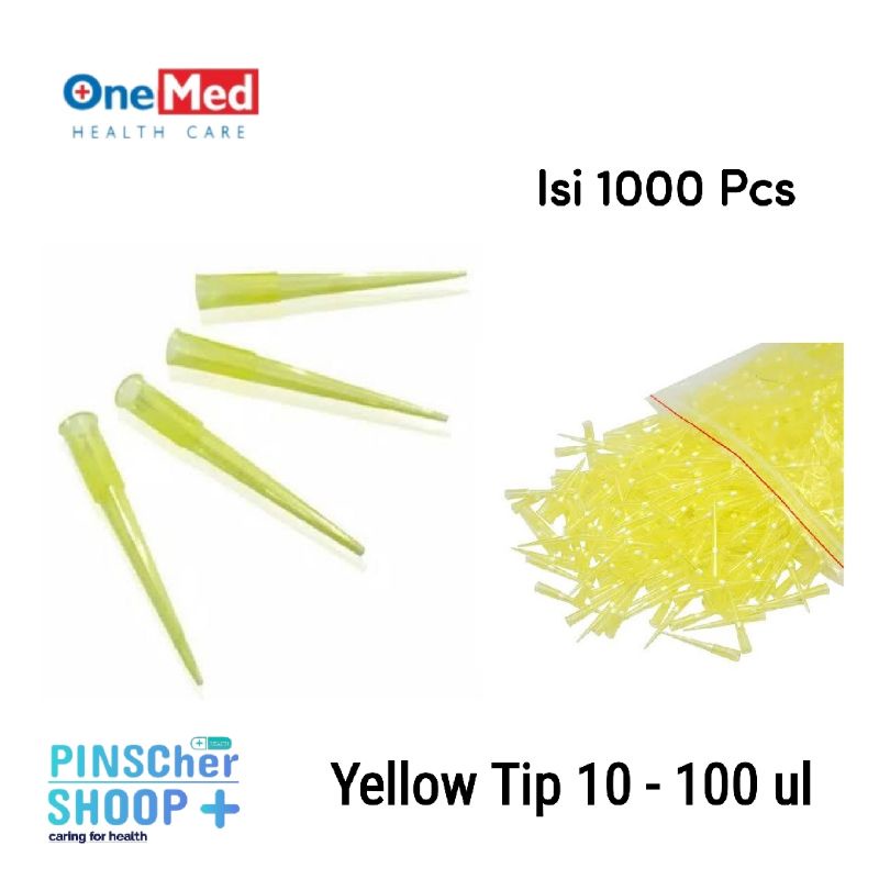 Yellow Tip Micropipet Tip Kuning (10 - 100 Microliter) Isi 1000 Pcs