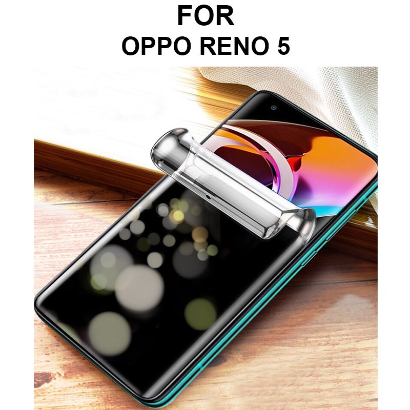 OPPO RENO 5F RENO 5 RENO 5 5G RENO 4 RENO 4F RENO 4 PRO ANTI GORES HYDROGEL FRONT SPY PRIVACY HITAM GELAP MATTE DEPAN ANTI MINYAK SCREEN GUARD GEL PELINDUNG LAYAR