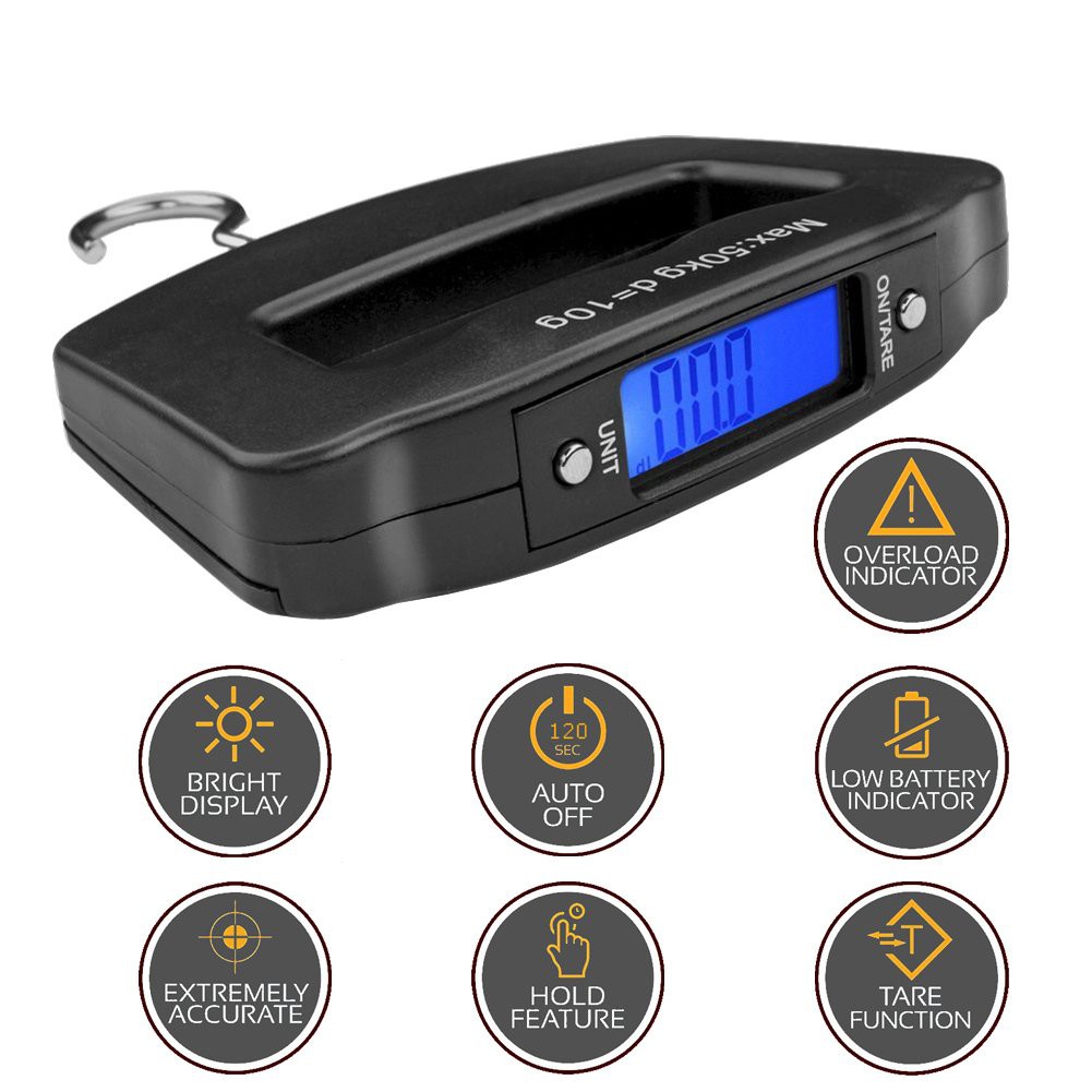 Timbangan Koper Timbangan Dapur Digital / Electronic Luggage Scale Kapasitas 50kg