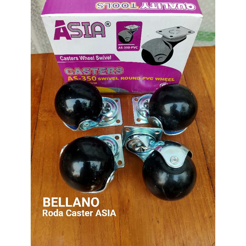 Roda caster atau roda bulat atau roda etalase merk Asia