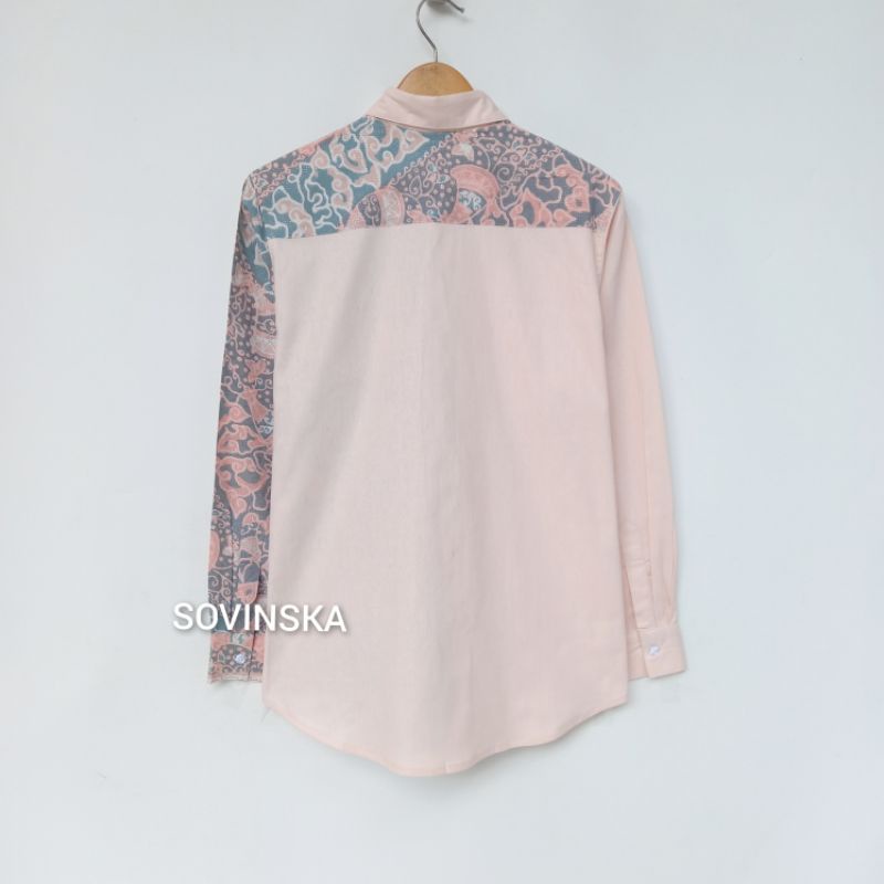 Atasan Kemeja Batik Pria Cream/Dobby