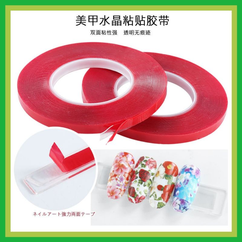 

Double tape isolasi bening dua sisi super lengket perekat nail art 10 meter
