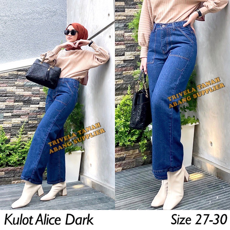 Kulot Kantong Tempel Dark Blue / Kulot Alice Dark