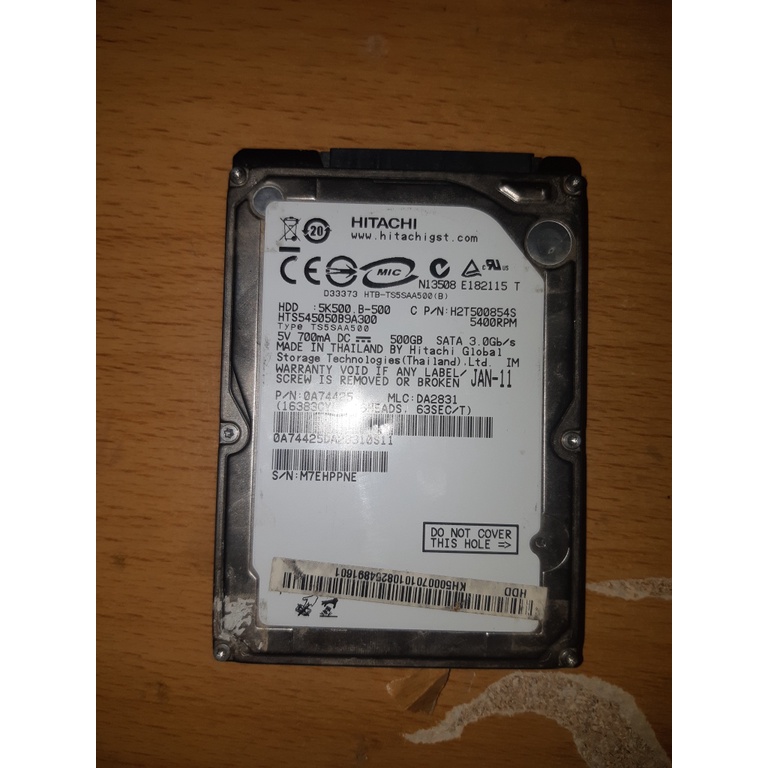 Harddisk hardisk laptop 500 GB 2.5 inch merk Hitachi