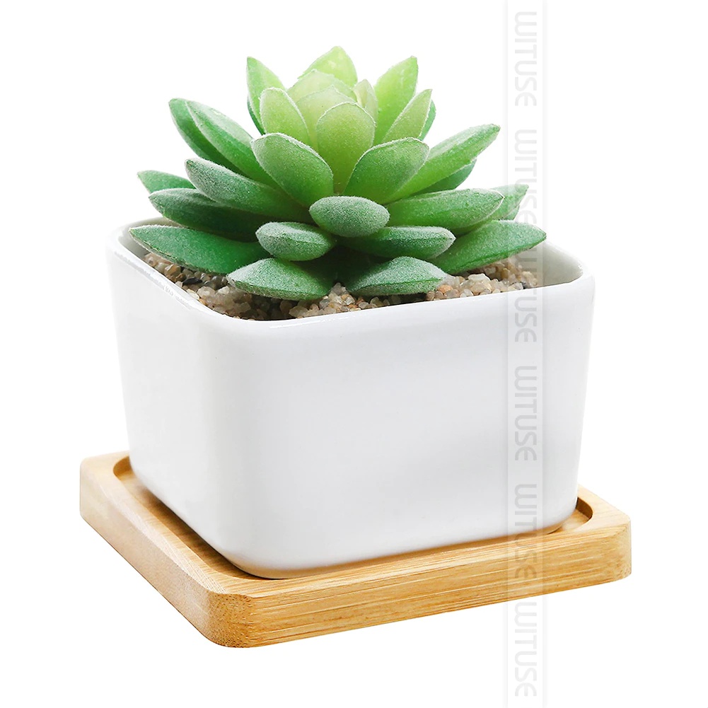 Alas Tatakan Pot Tanaman Dekorasi Minimalism Bamboo Tray Persegi - EQF301 - Wooden