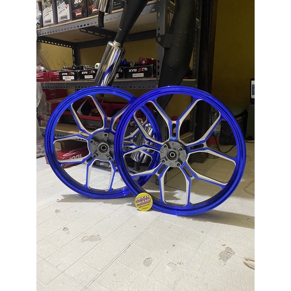 VELG ENKEI TRC RACING ANODIZE CNC SPIDER RING 17 BLUE BIRU DD DOUBLE DISK PNP MX KING NINJA