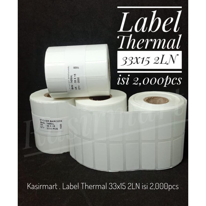 LABEL/STIKER THERMAL/BARCODE/HARGA 33X15 UNTUK PRINTER POSTEK C168/BI428/XP420/CP2140/XP365/XP360