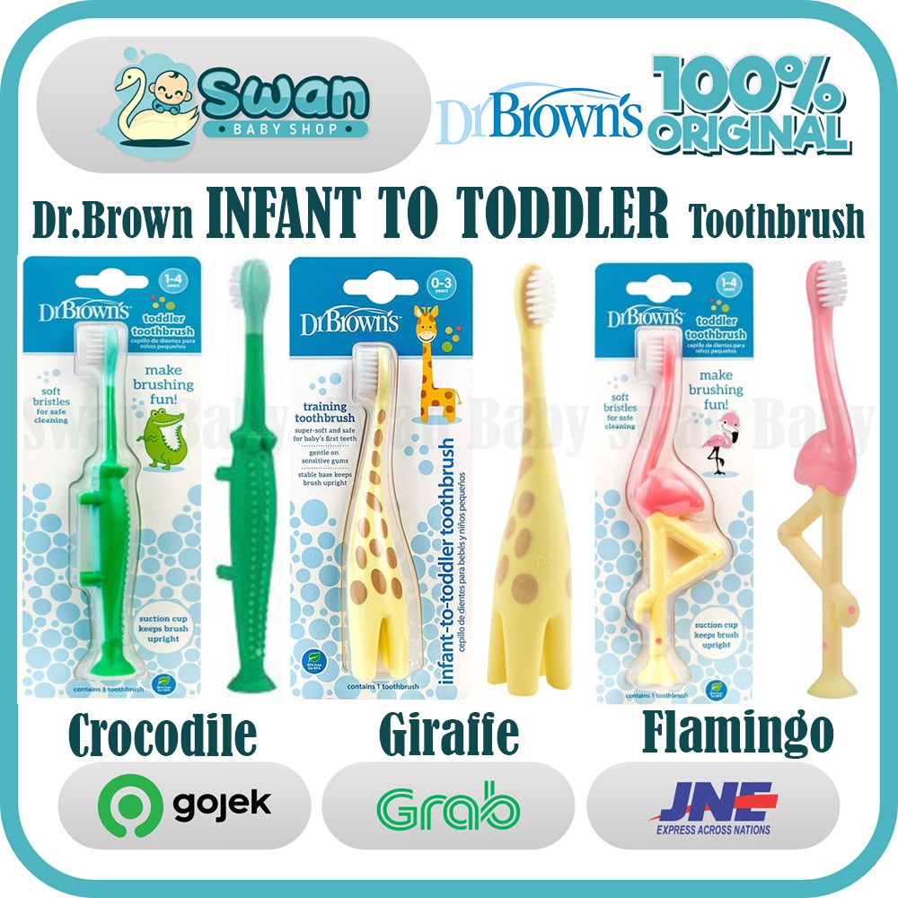 Drbrown Dr Brown's Infant to Toddler Toothbrush All Varian Giraffe Crocodile Flamingo