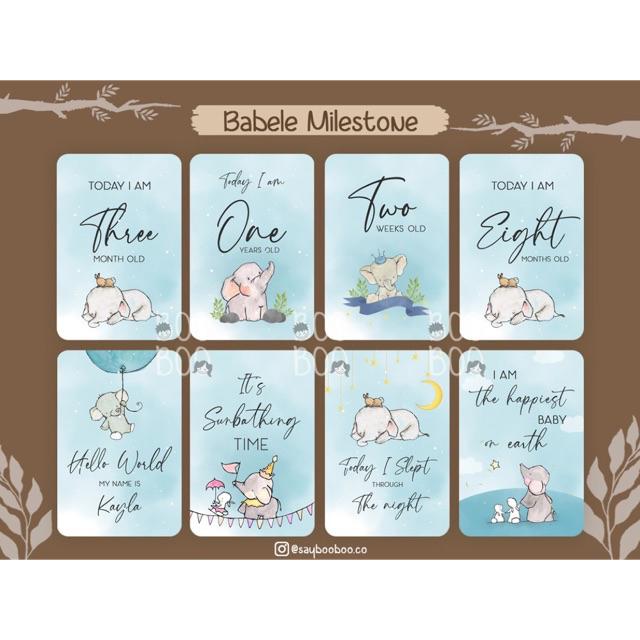 BooBoo Baby Milestone Card - Kartu Selfie Bayi FREE CUSTOM NAMA-Babele
