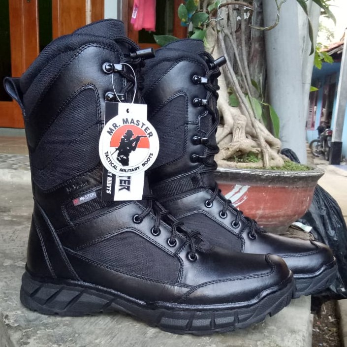 Sepatu Pdl Kulit Sapi Asli MR.MASTER Sepatu PDL Tni Polri Security Satpam Sepatu Boots Pria Wanita