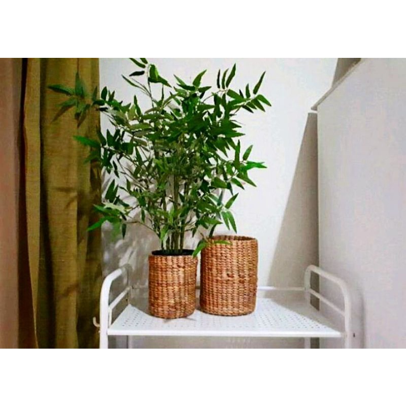 Cover pot/Vas bunga anyaman eceng gondok/Pot eceng gondok size M