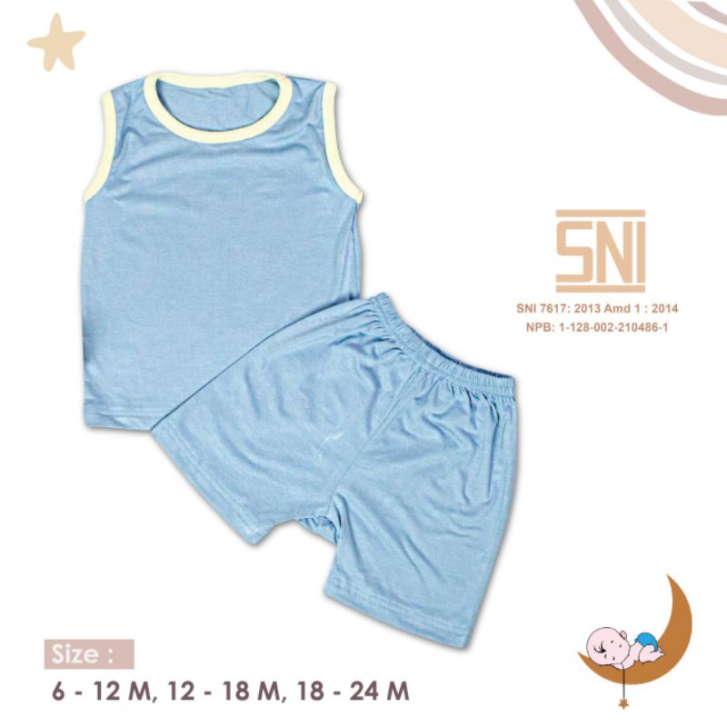 SNI MOONS Stelan Oblong Kutung Polos Moons Stelan baju kutung bayi/ Stelan baju anak