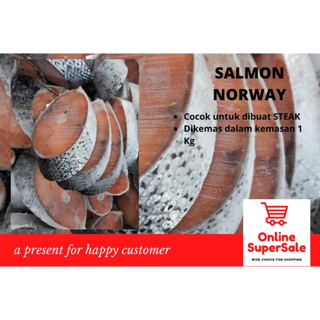 Ikan Salmon Norway Beku segar (1 kg ) Terlaris