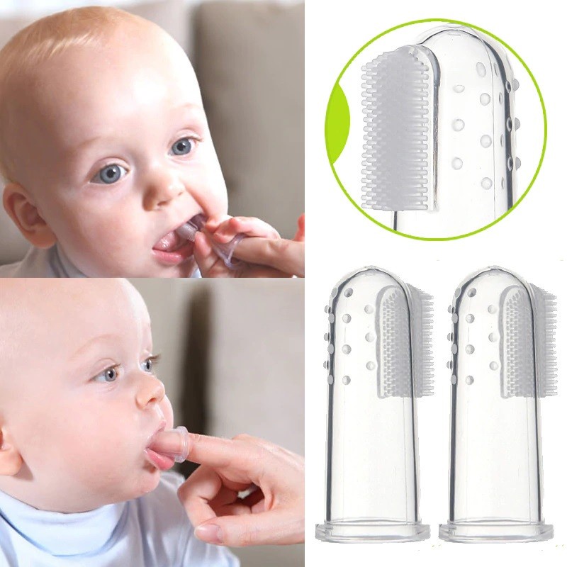 Sikat Lidah Bayi / Sikat Gigi Lidah Bayi Silikon Baby Finger / Sikat Gigi Jari Bayi Sikat Jari Gigi Lidah Bayi Silikon Baby Tooth Brush Silicone