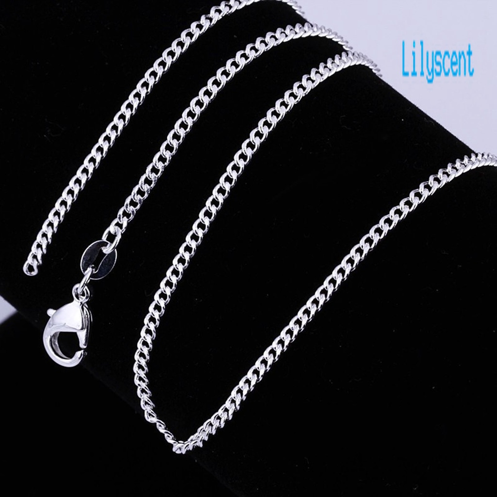 Lily Kalung Rantai Tembaga Tebal Panjang Warna Silver Gaya Hip Hop Untuk Unisex / Pria / Wanita