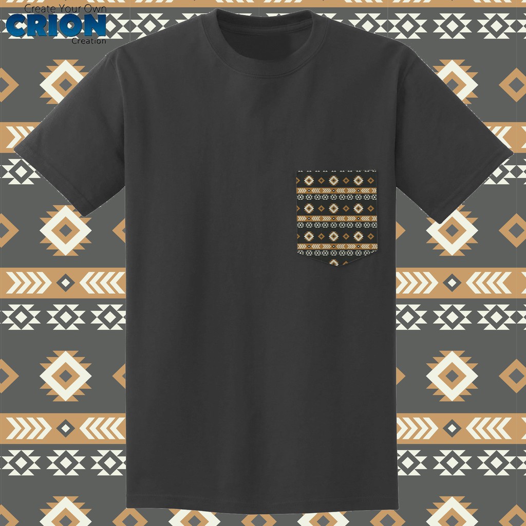 Crion Casual Tees Ethnic Series 4 with Pocket - Kaos dengan Kantong