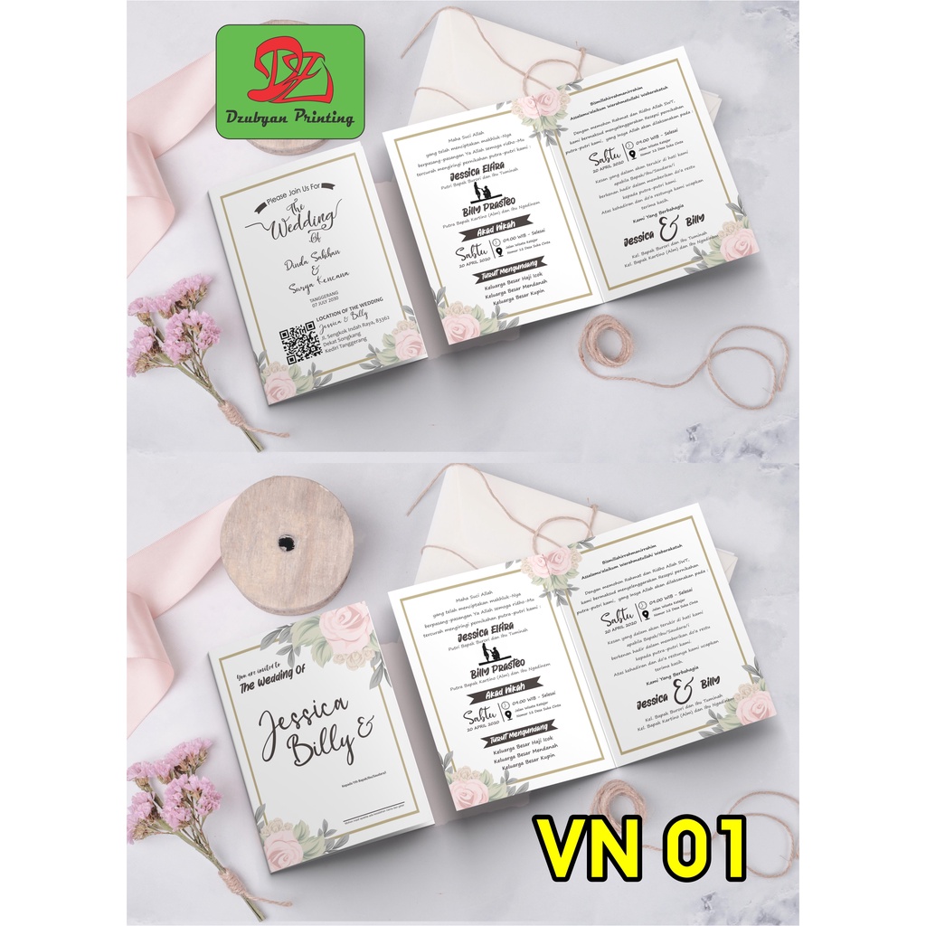 UNDANGAN PERNIKAHAN  VINTAGE  (foto)  Tanpa Minimal Order*  elegan, Murah, Proses  satu hari jadi, Tebal, Banyak Gratisnya-01