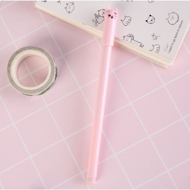 

dj.store01_ Pena Karakter Kartun Meow Lucu Pulpen Stationary Cair Gel - PINK