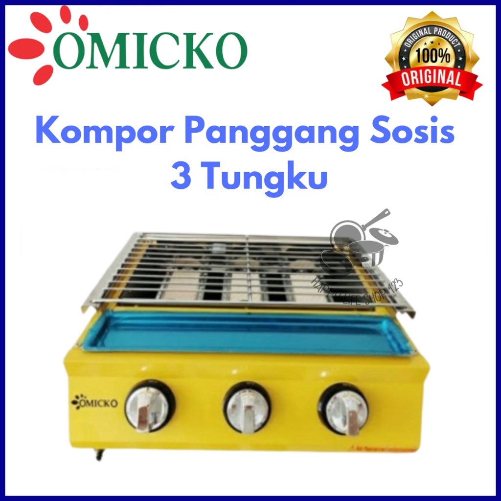 Kompor Panggangan Sosis 3 Tungku OMICKO