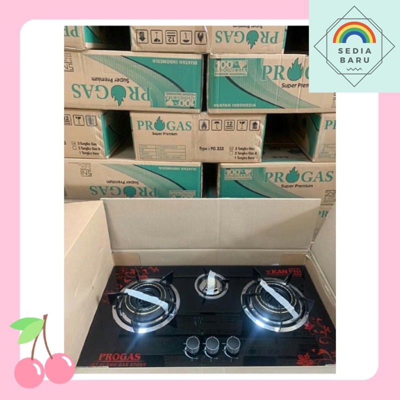 Kompor Tanam 3 tungku Progas Gas + Gas